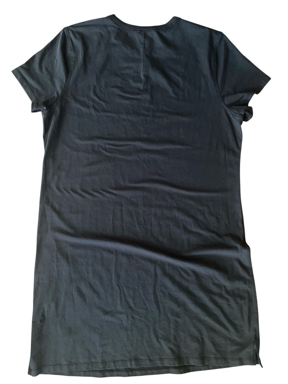 Lululemon Black Cotton Blend T-Shirt Dress Size 10 Classic Fit Stretch - Picture 5 of 6